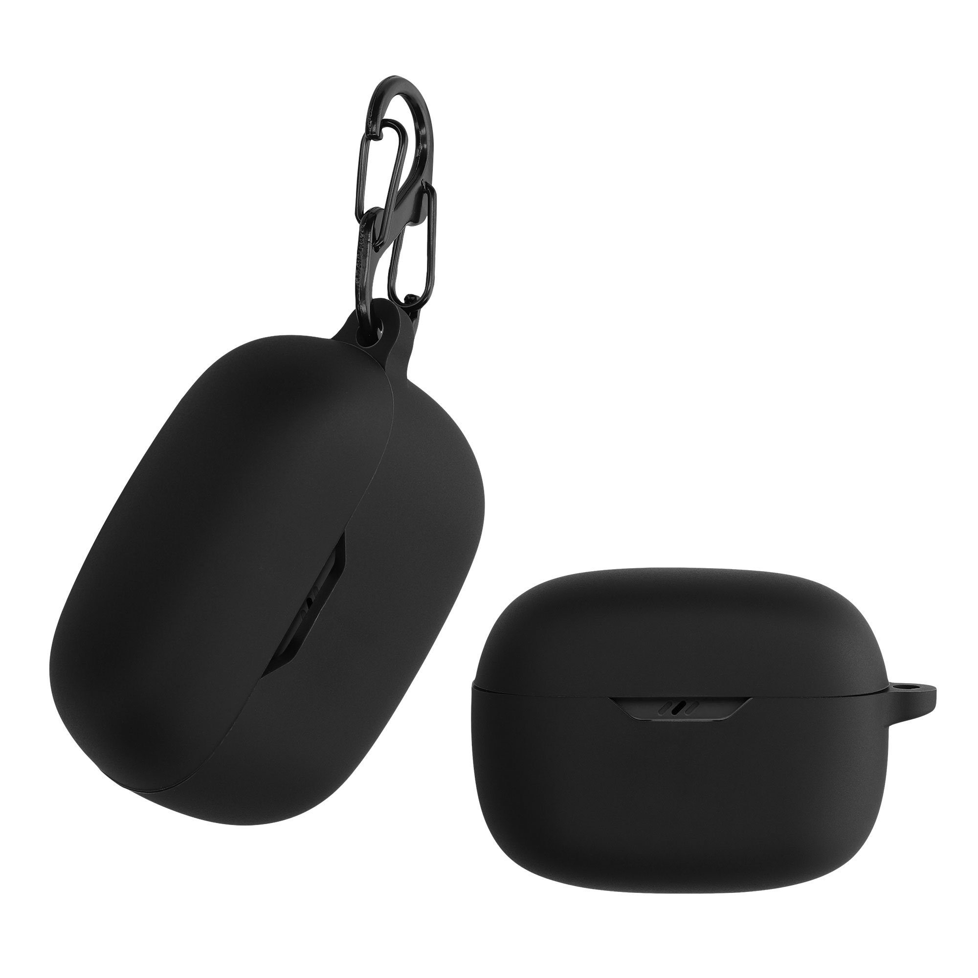 kwmobile Kopfhörer-Schutzhülle Schutzhülle für JBL Wave Beam / Beam 2 / Wave 200TWS Hülle, TPU Silikon Case für Kopfhörer Ladecase stoßfestes Cover mit Karabiner von kwmobile