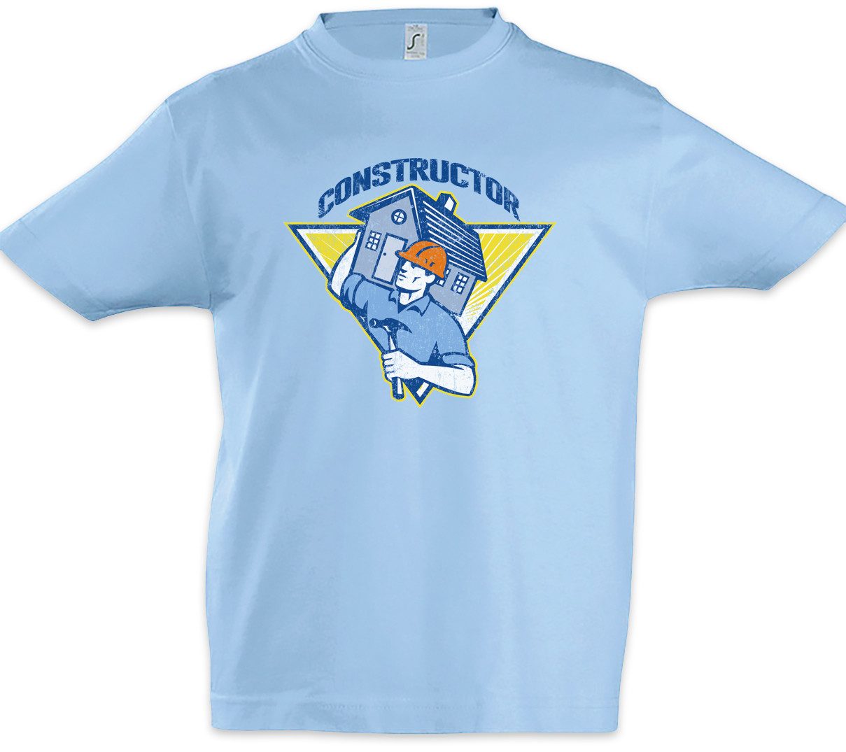 Print-Shirt Constructor III Kinder T-Shirt Handwerker Maurer Mason Bauarbeiter Bau
