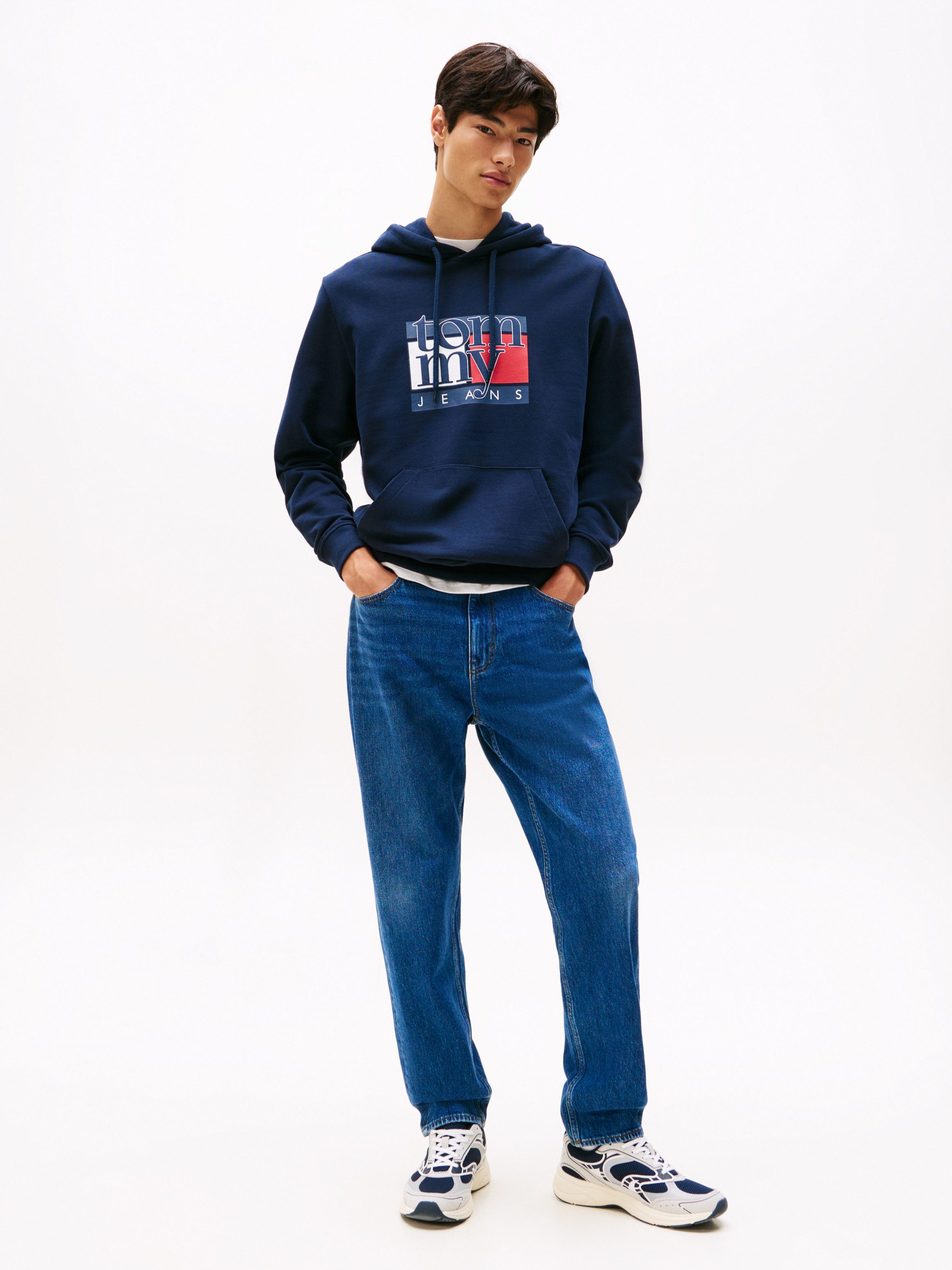 Tommy Jeans Hoodie TJM RWB FLAG Regular Fit, Sweatshirt, mehrfarbiger Print