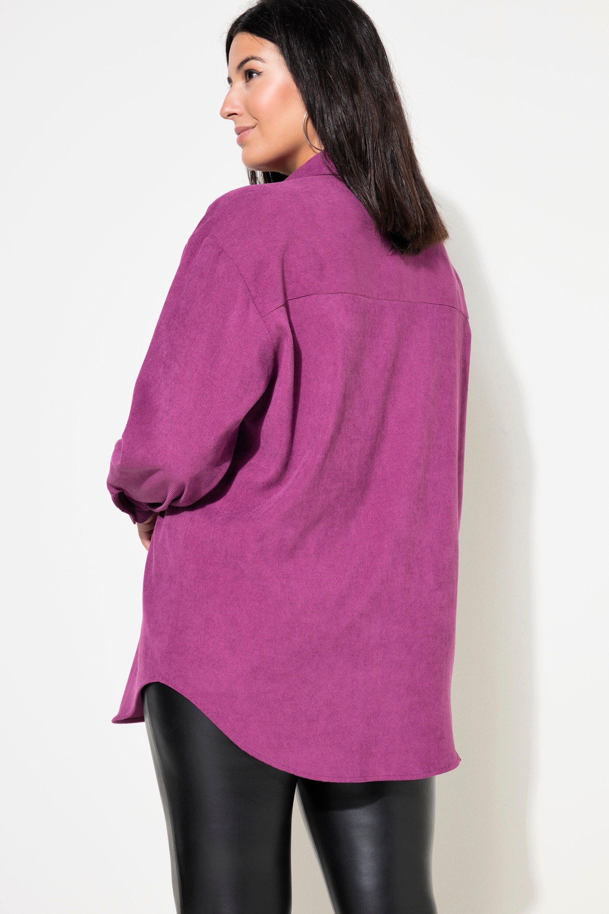 Studio Untold Hemdbluse Cord-Hemd Stretch oversized Hemdkragen Langarm