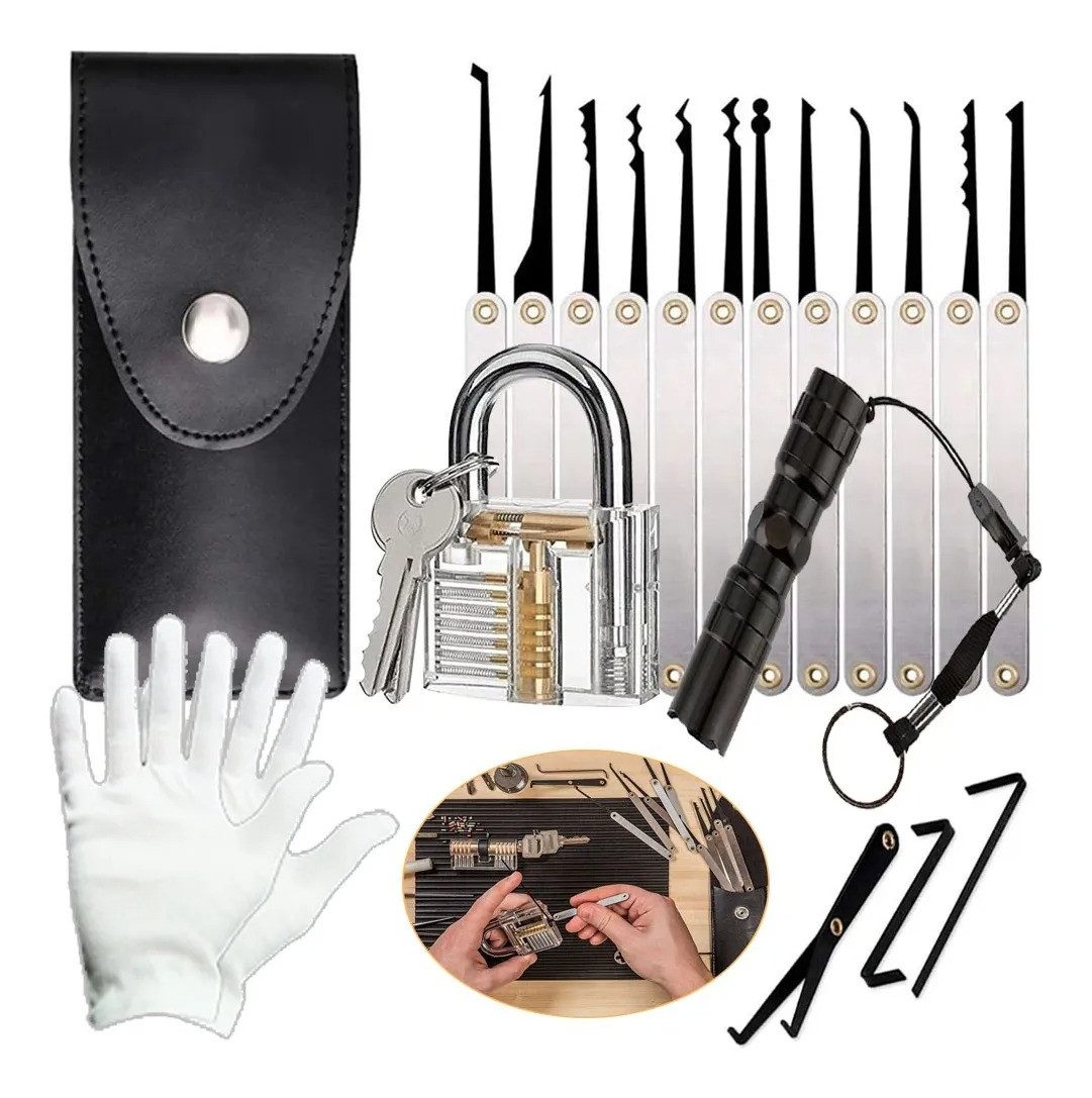 MOPUEA Vorhängeschloss Lockpicking 15-Teiliges Dietrich Set, (15-tlg)