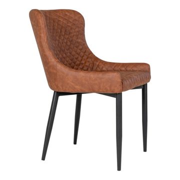 LebensWohnArt Stuhl Lounge Stuhl BORDEAUX Vintage-Braun