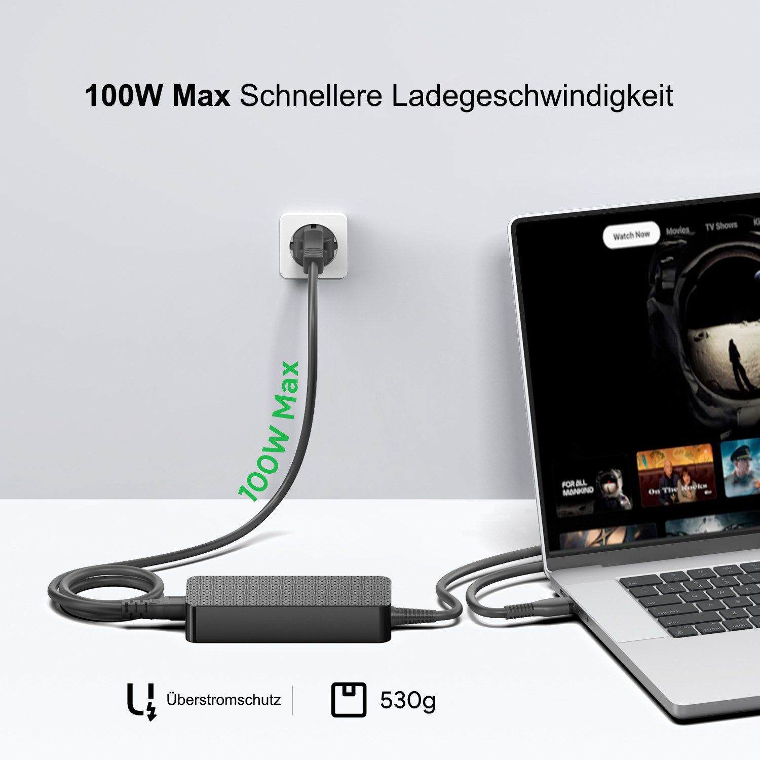 HKY 100W USB C Laptop Netzteil für Lenovo ThinkPad X1 Carbon 5/6/7th Gen Notebook-Netzteil (Google Chromebook Pixel XL/ASUS Chromebook ZenBook/Dell XPS/Xiaomi Air)