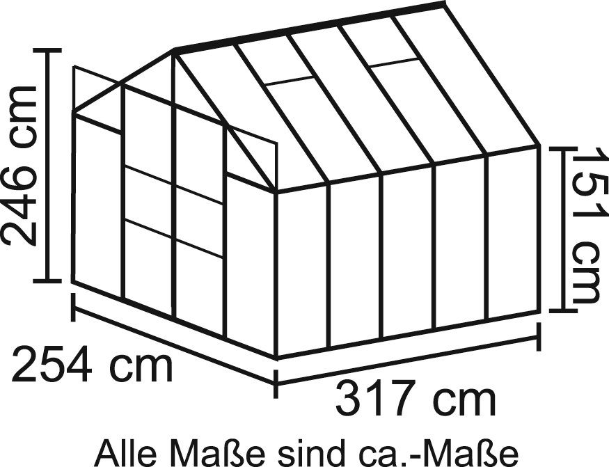 Thumbnail - Vitavia Gewächshaus Uranus 8300, BxTxH: 254 x 317 x 246 cm, 6 mm Wandstärke, Set, mit Bewässerungskit