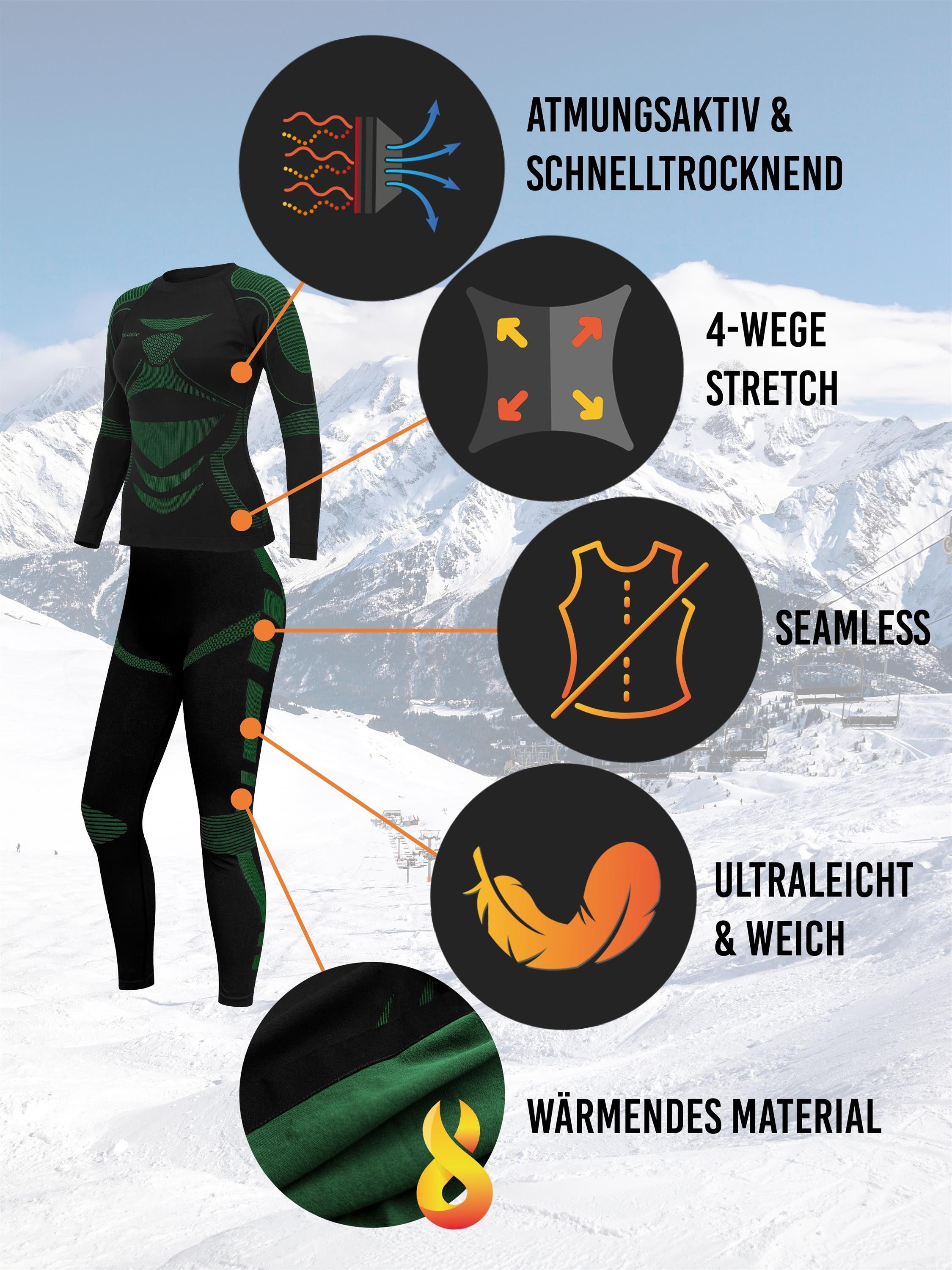 normani Funktionsunterhemd Funktionsunterwäsche Set Hemd + Hose Unisex Unis günstig online kaufen