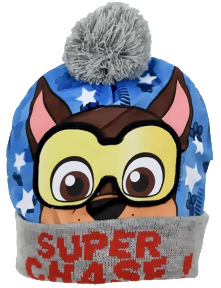 PAW PATROL Bommelmütze PAW PATROL PUDELMÜTZE Jungen und Mädchen Kindermütze Winter