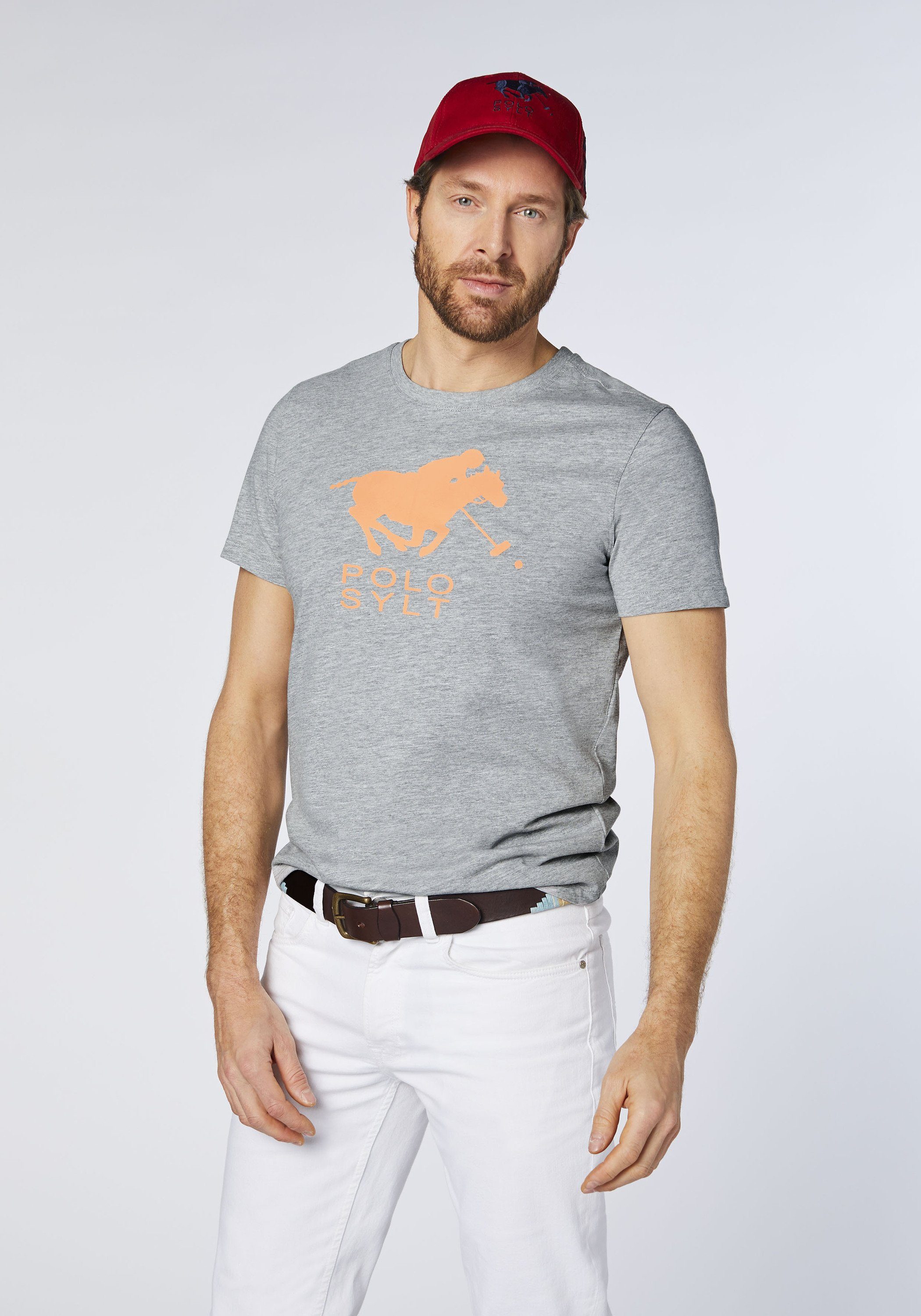 Polo Sylt Print-Shirt mit gedrucktem Logo-Symbol