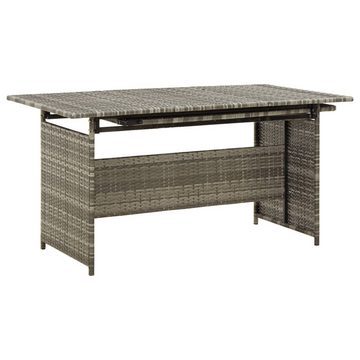 vidaXL Gartenlounge-Set 2-tlg. Garten-Lounge-Set mit Kissen Poly Rattan Grau, (5-tlg)