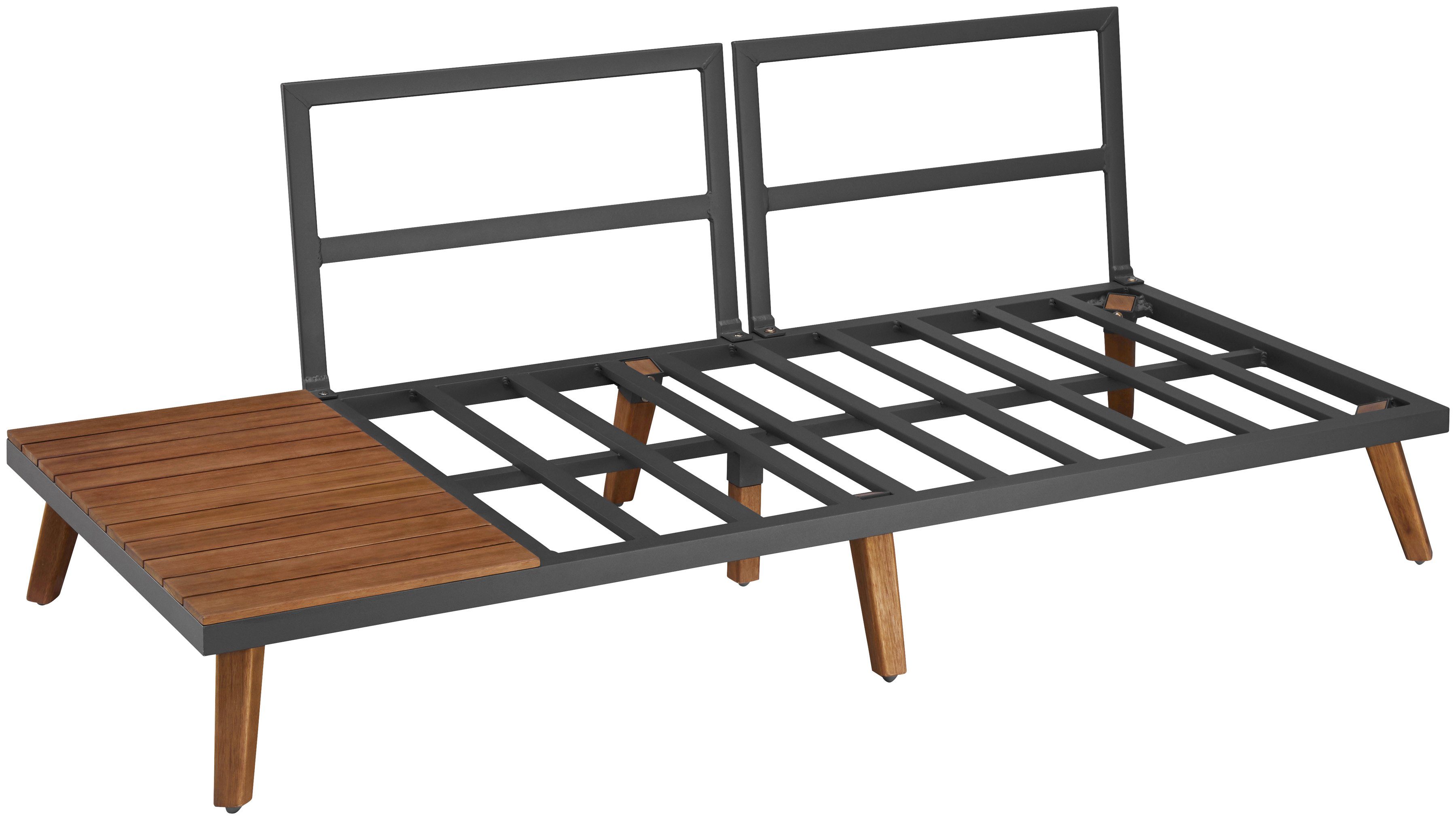 MERXX Gartenlounge-Set Athen, (15-tlg., 1x Eckbank, 1x Tisch 95x95 cm, inkl. Sitz- und Rückenkissen), Aluminiumgestell mit Akazienholz, FSC 100%, Unser Dauertiefpreis
