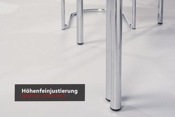 bümö Konferenztisch Besprechungstisch Serie-D - Arbeitshöhe: 72 cm, Rechteck: 120x80 cm - Dekor: Weiß - Gestell: Vierkantrohr schwarz