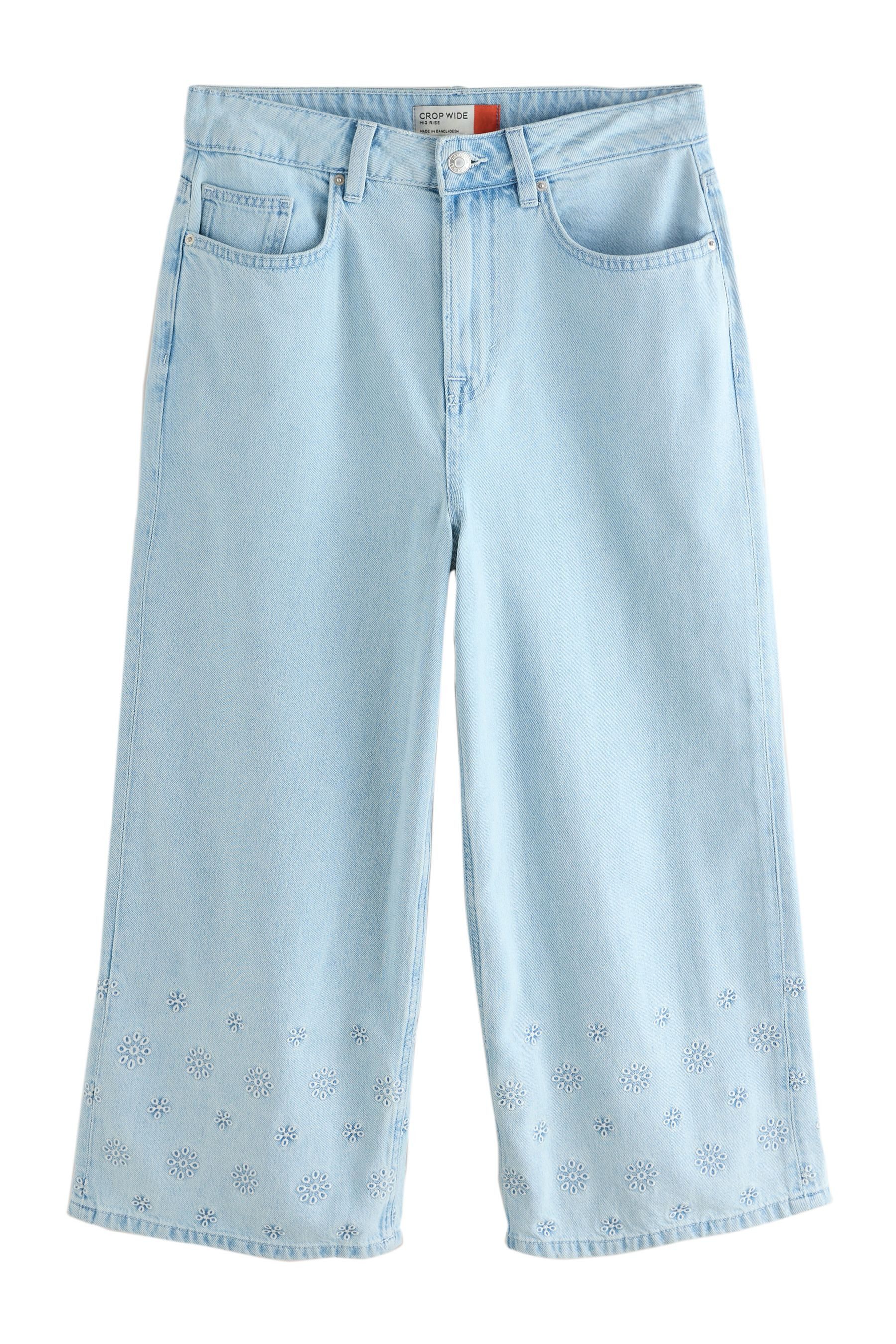 Next Caprijeans Verkürzte Jeans mit weitem Bein, Kurzgröße (1-tlg)