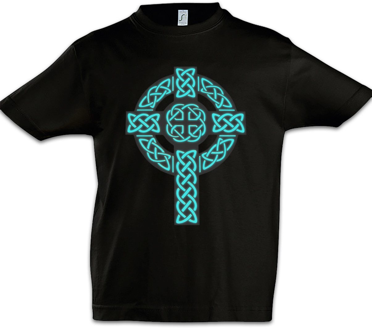 Print-Shirt Celtic Knot Logo Sign V Kinder T-Shirt Kelten Knoten Keltisch Kreuz