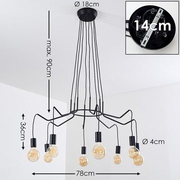 hofstein Hängeleuchte »Borghi« Hängelampe moderne aus Metall in Schwarz, ohne Leuchtmittel, 8xE27, höhenverstellbar
