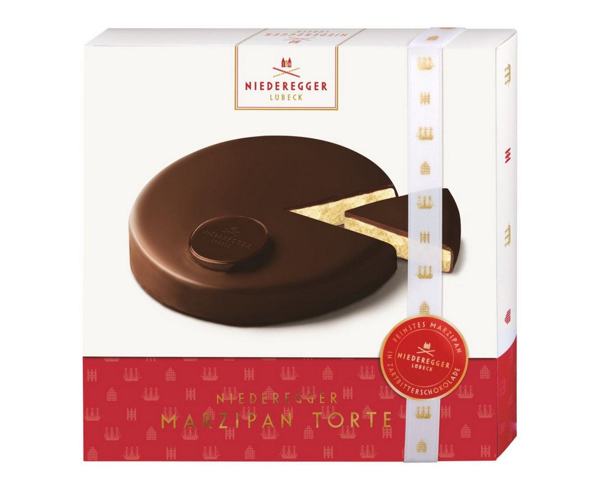 Niederegger Süßigkeit Marzipan Torte mit Zartbitter-Schokolade, 390 g, Festlich verpackt