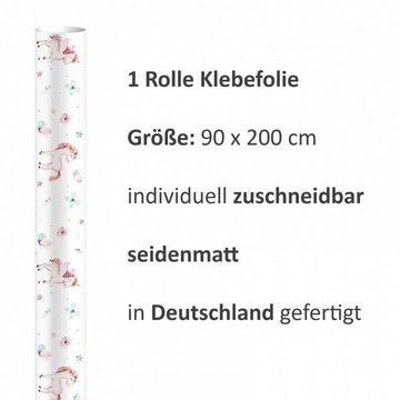 nikima Wandtattoo KF-12 selbstklebende Folie Einhorn (PVC-Folie), 2 x 0,9 m selbstklebende Folie