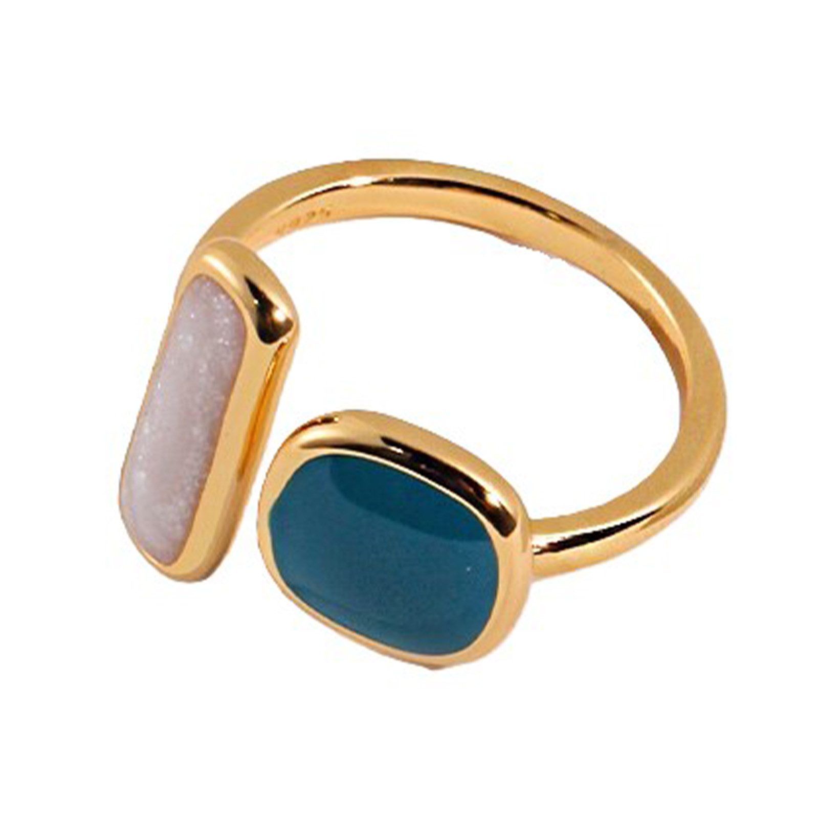 Silberring ring silber 925 damen,ring verstellbar,18kring vergoldet,Blauer ring