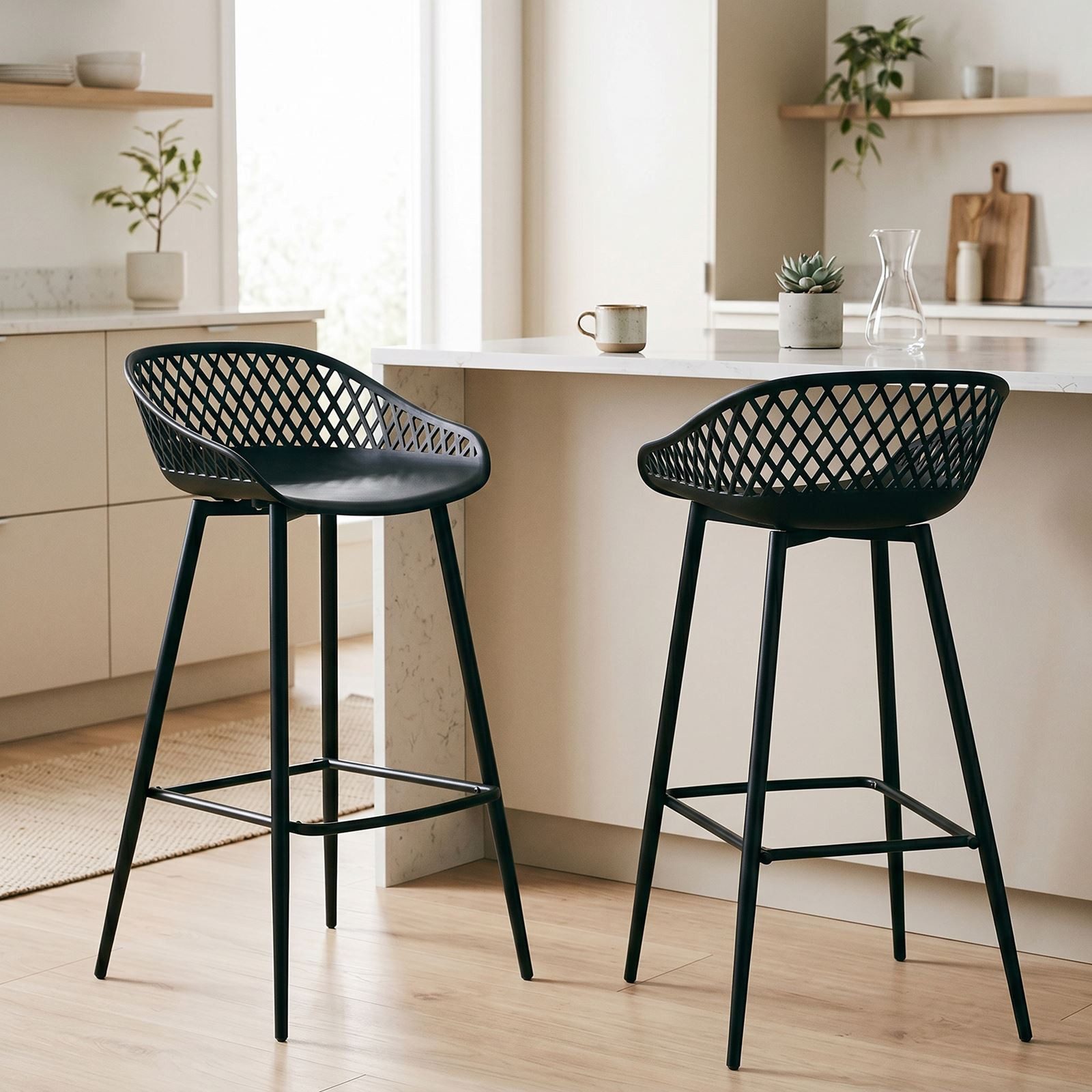 IDIMEX Barhocker IREK, Barhocker 2er Pack Barstuhl Theke Bar Hocker Tresenhocker Retro Design