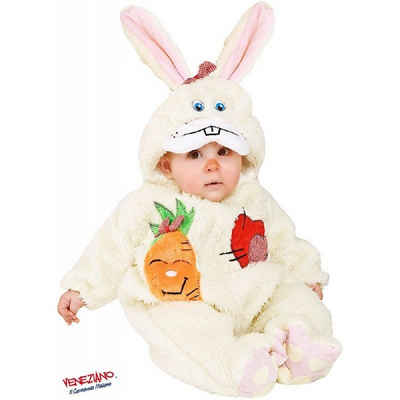 Babyshoppen Kostüm Baby-Faschings-Overall 88086 Hasen-Kostüm, ab 3 Monate, Hasen-Kostüm Kapuze Klettverschluss
