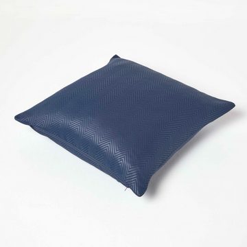 Kissenhülle Kissenbezug mit Zick-Zack-Muster, dunkelblau, 45 x 45 cm, Homescapes
