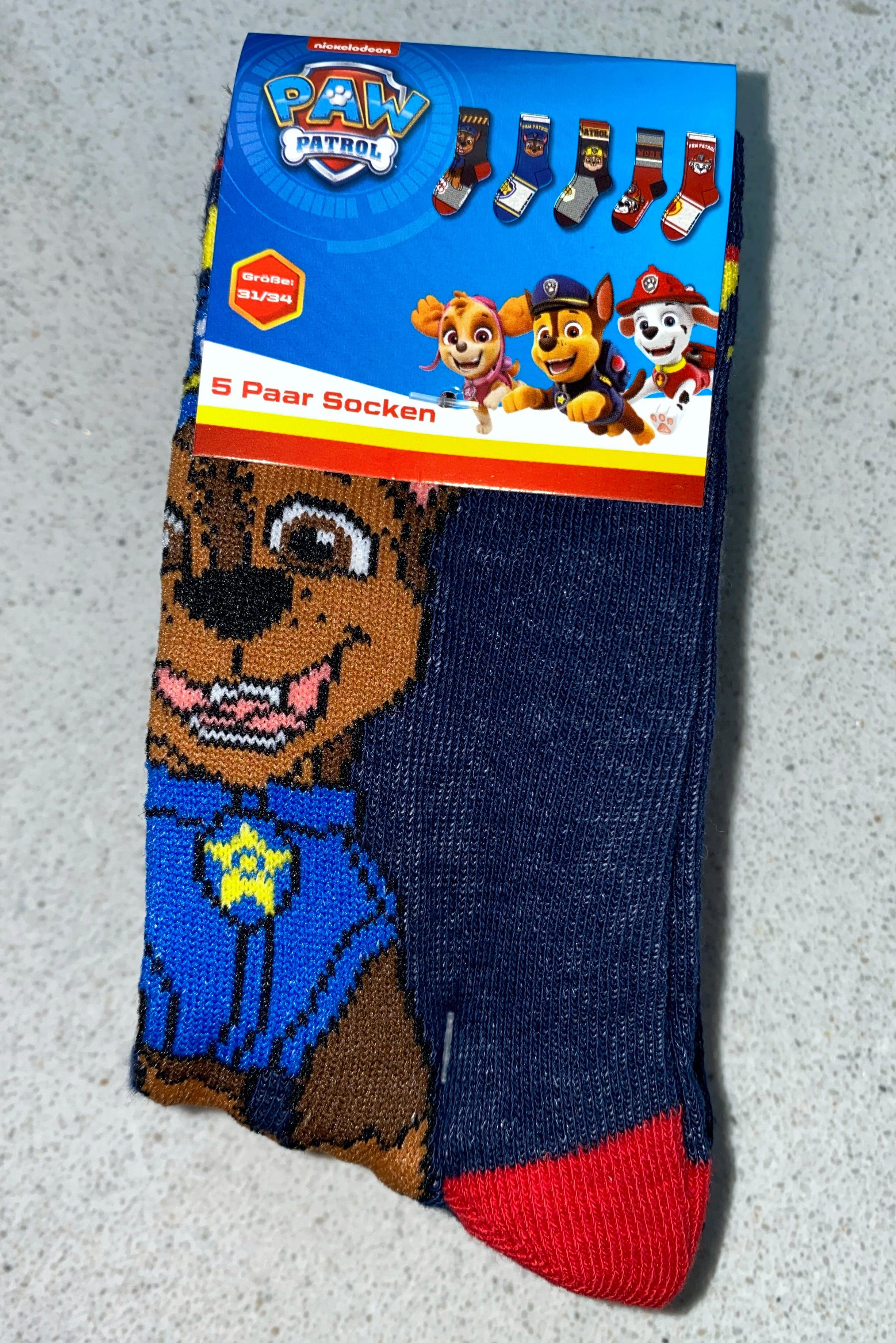 PAW PATROL Freizeitsocken 5x Paw Patrol Jungensocken Kinderstrümpfe Kniesocken