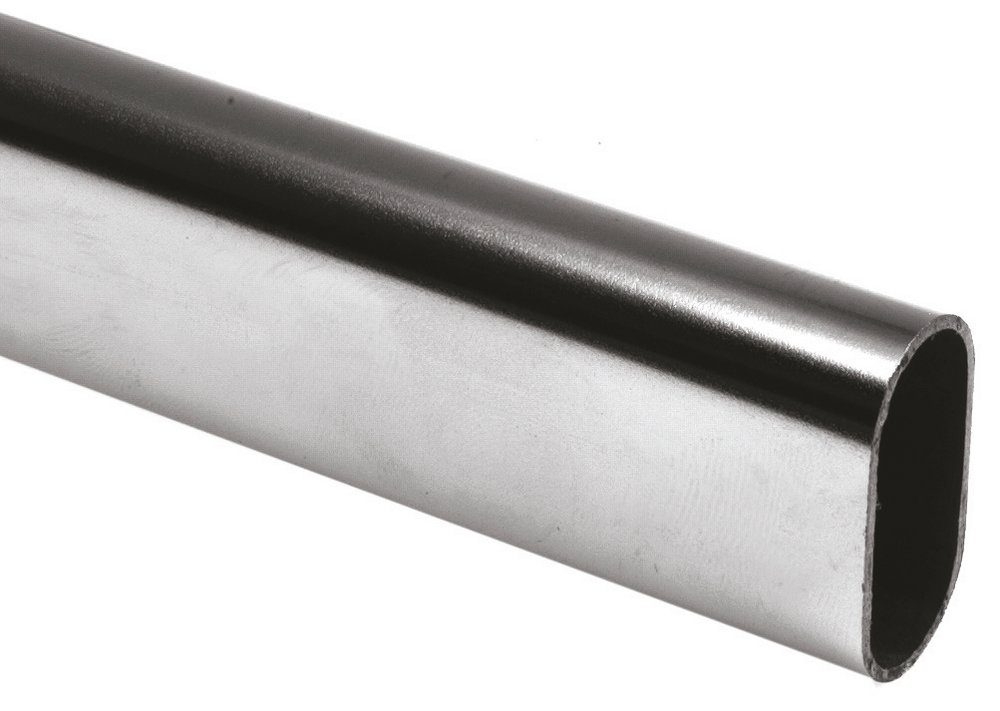HSI HSI Konfektionsrohr, oval à 1,20m, verchromt, 30x15x1,0mm, 1 STK
