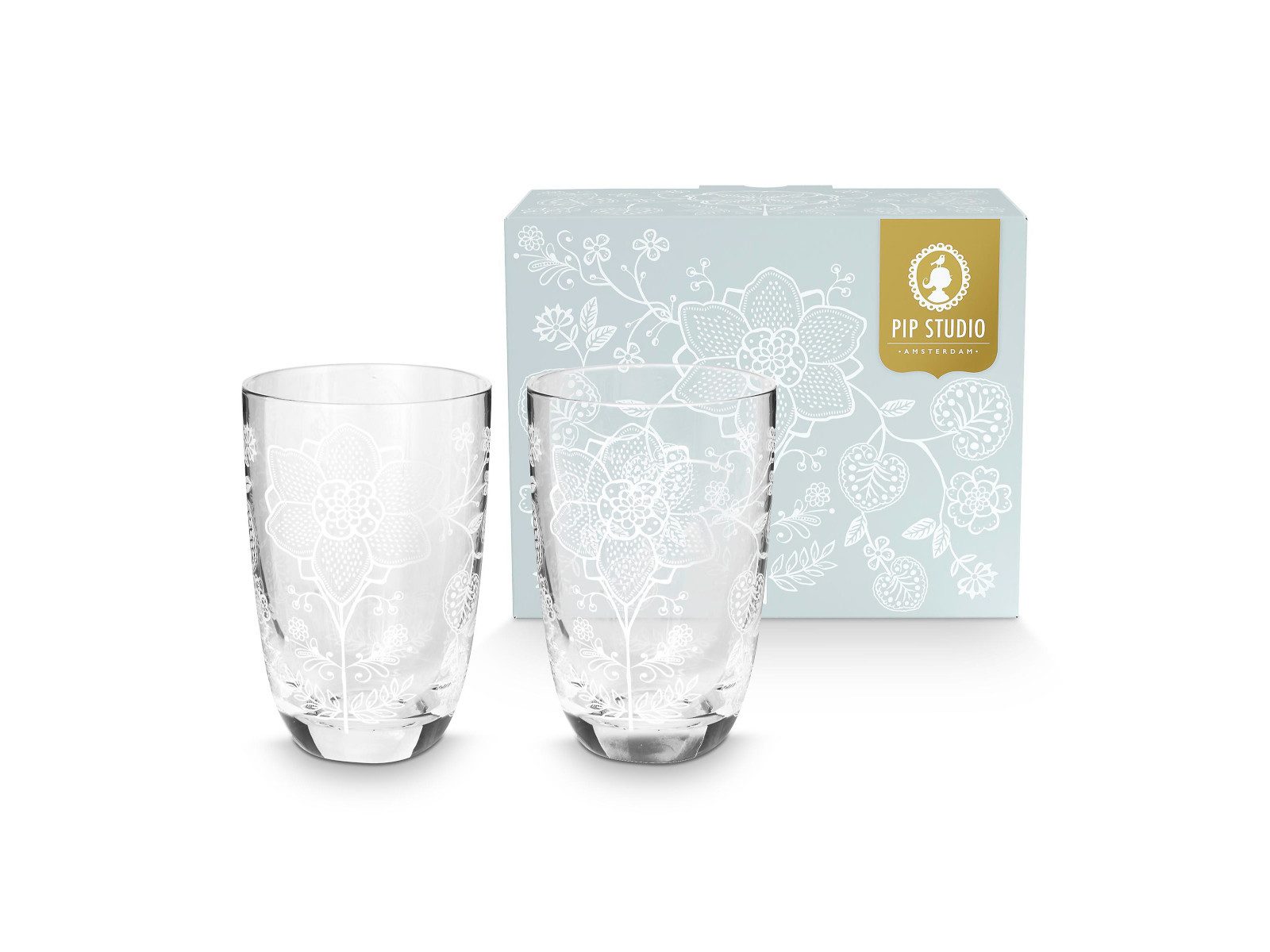 Cocktailglas Flower White Longdrinkglas 400ml Set2