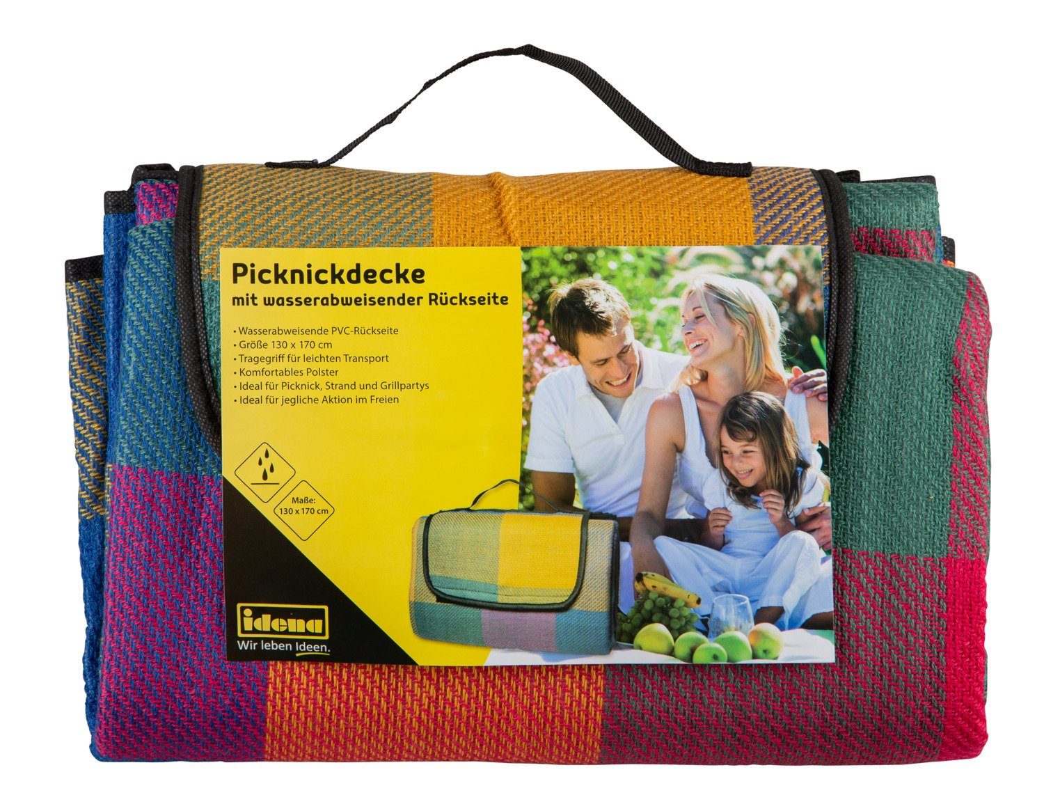 Picknickdecke Idena 7578461 - 170 bis Picknick-Decke, für ca. Idena 2 cm Personen, x 4 130