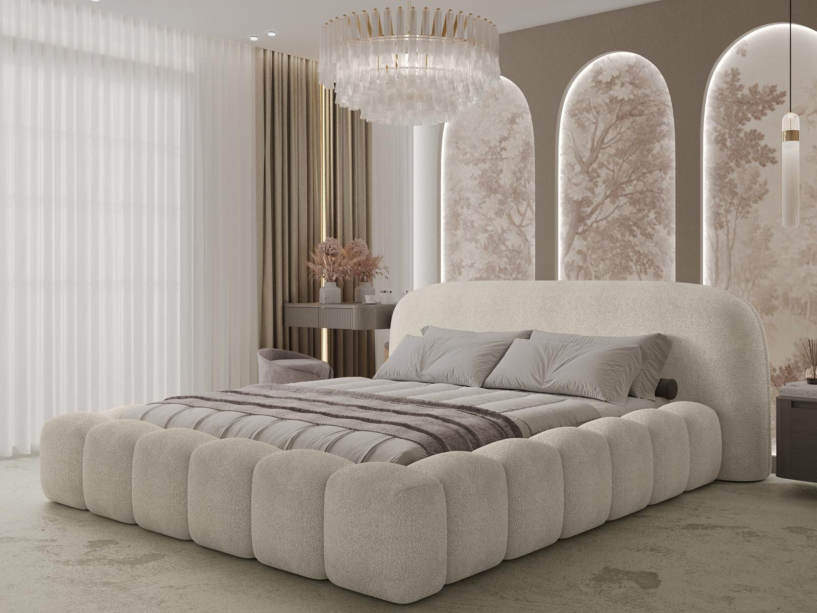 Compleo Polsterbett Exklusives Designerbett,Wolkenbett modern, abgerundetem günstig online kaufen