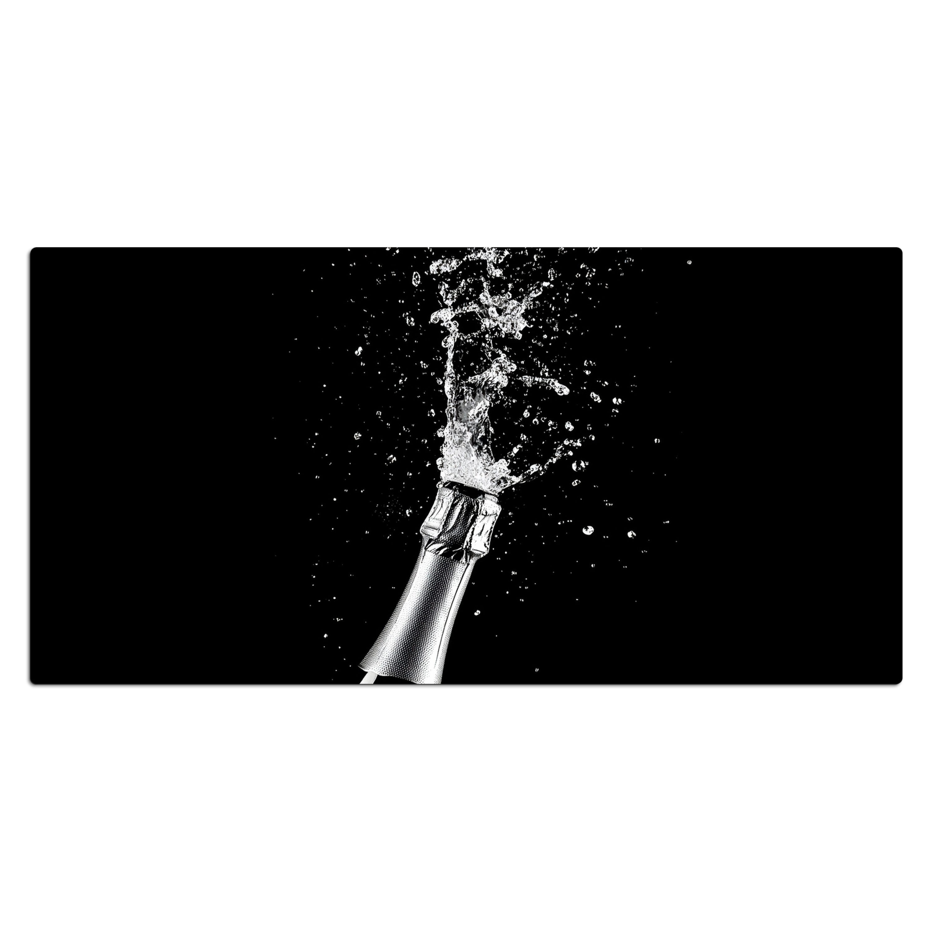 MuchoWow Gaming Mauspad Champagner - Schwarz - Spritzer - Popping (1-St), Gaming Mauspad XXL, Schreibtischunterlage, Desk Mat Groß, 80x40 cm
