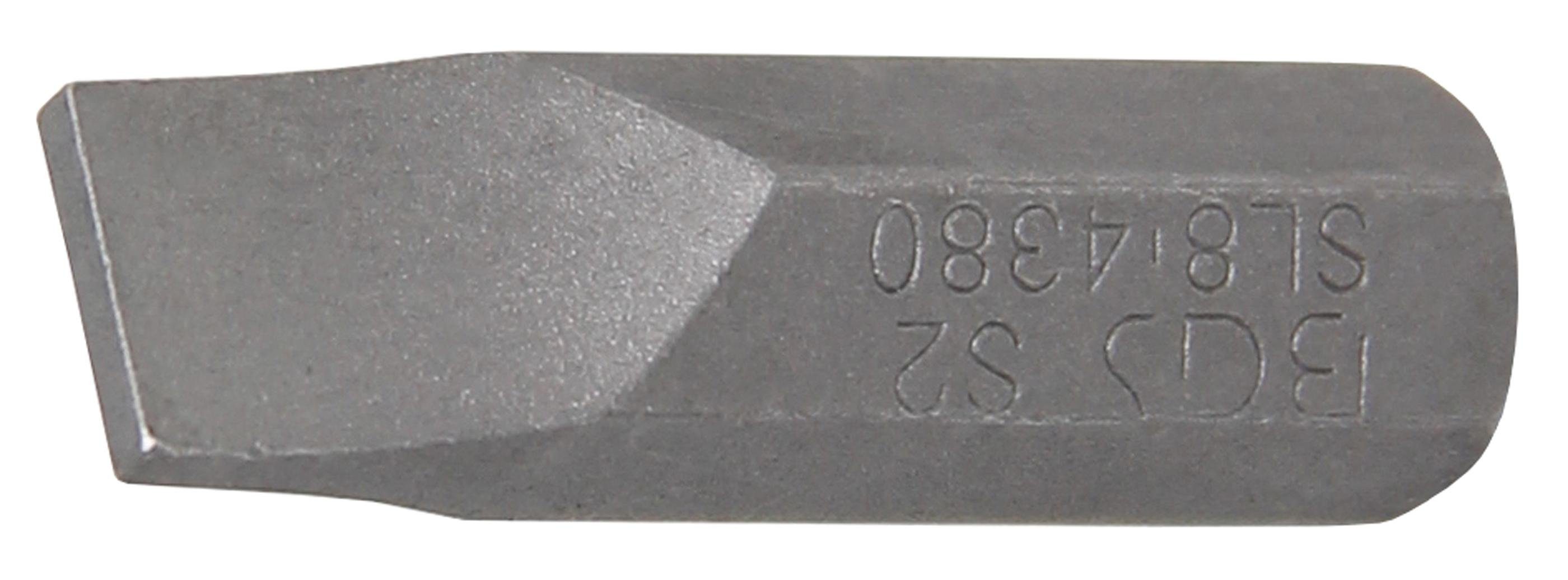 BGS technic Bit-Schraubendreher Bit, Länge 30 mm, Antrieb Außensechskant 8 mm (5/16), Schlitz 8 mm