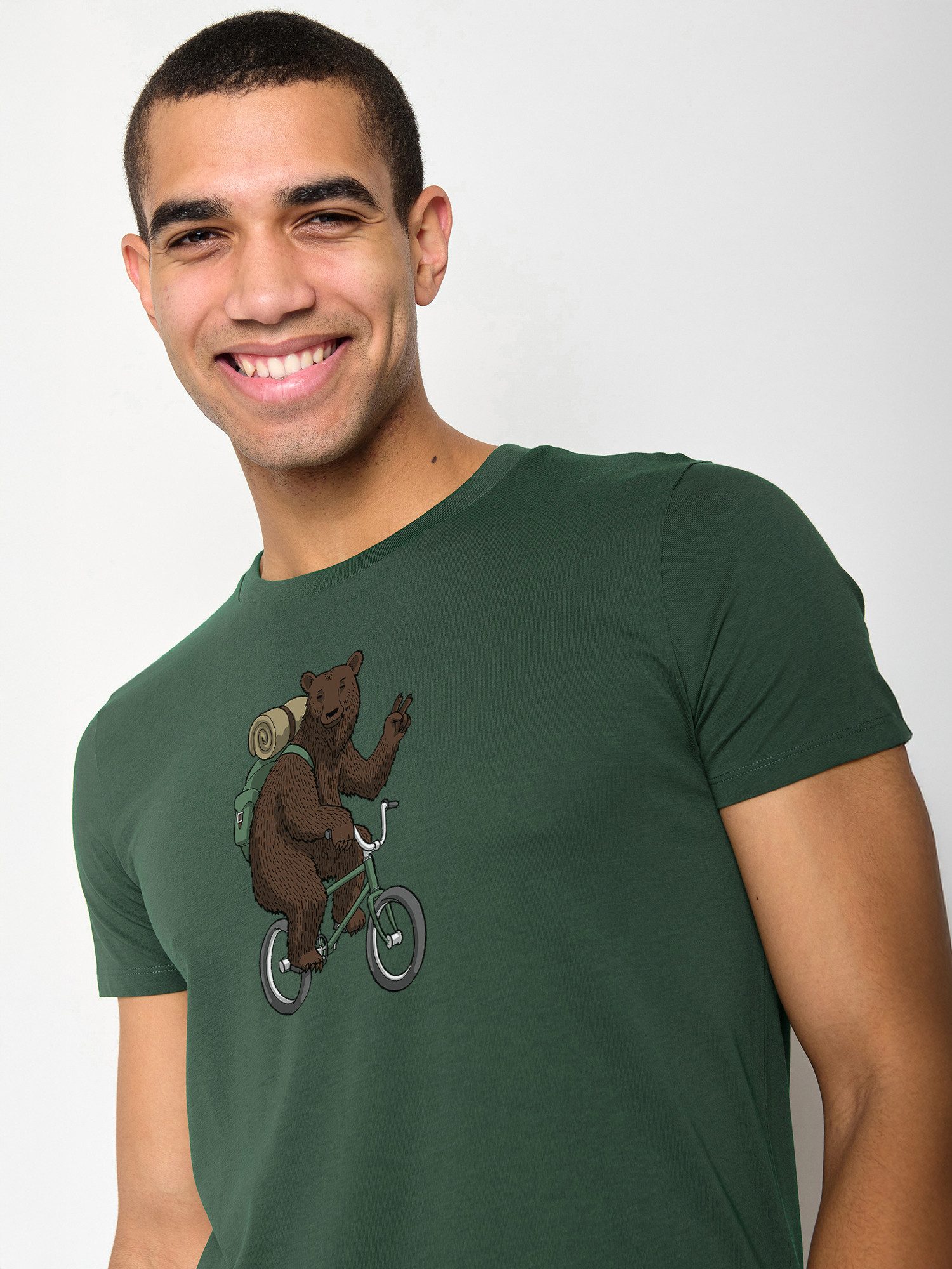 T-Shirt Animal Bear Bike