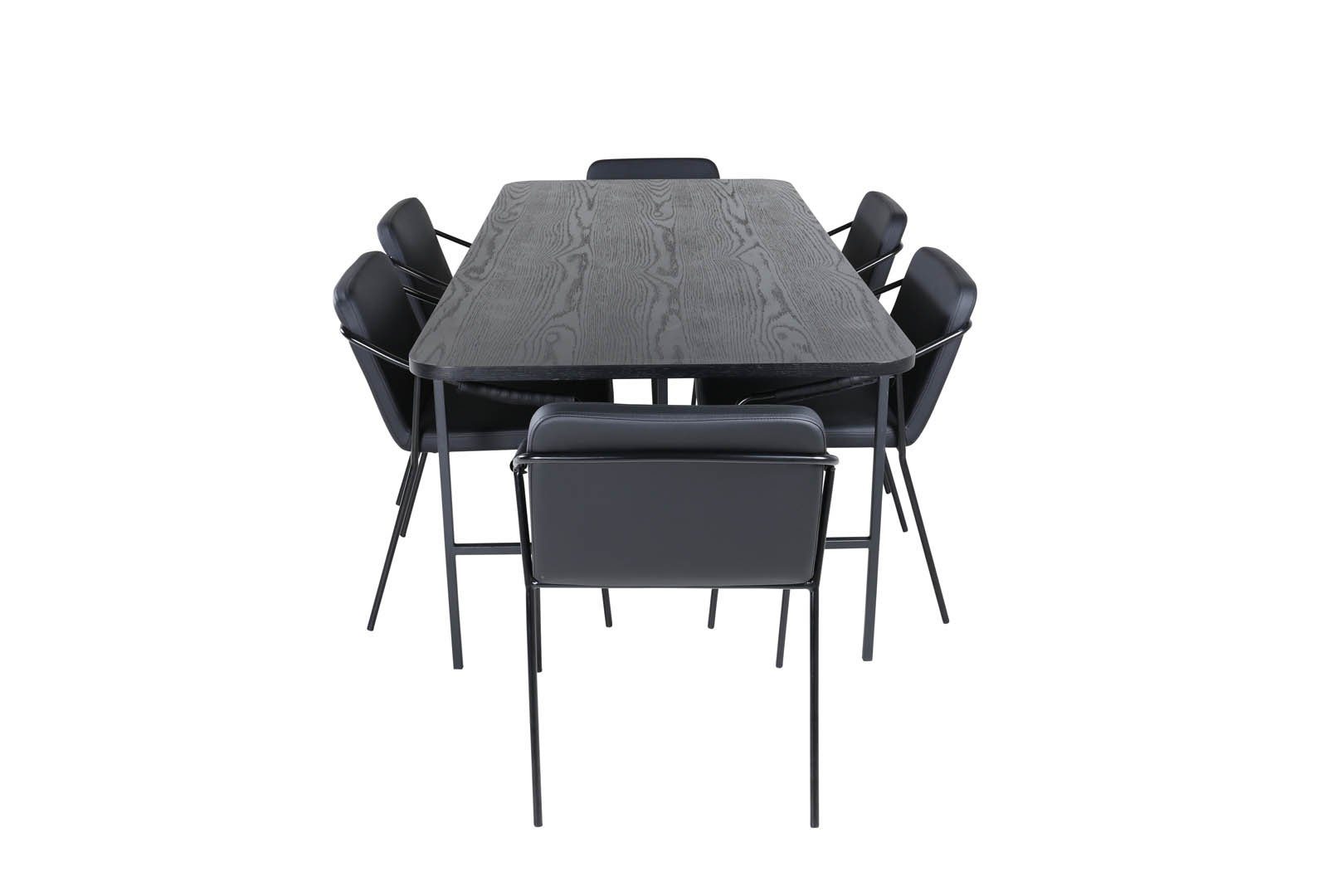 ebuy24 Essgruppe UnoBL Essgruppe schwarz Esstisch 6 Tvist (7-tlg) Esszi, und