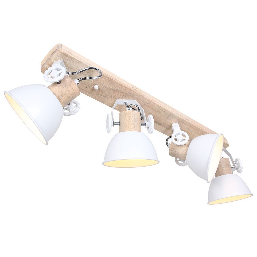 Steinhauer LIGHTING LED Deckenspot, Leuchtmittel nicht inklusive, Vintage Holz Decken Leuchte weiß Wohn Ess Zimmer