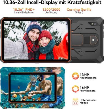 blackview Tablet (10,36", 128 GB, Android 13, 2,4G+5G, Outdoor Tablet Robustes 22000mAh Display, 2.4K FHD+ 13MP+16MP IP68)