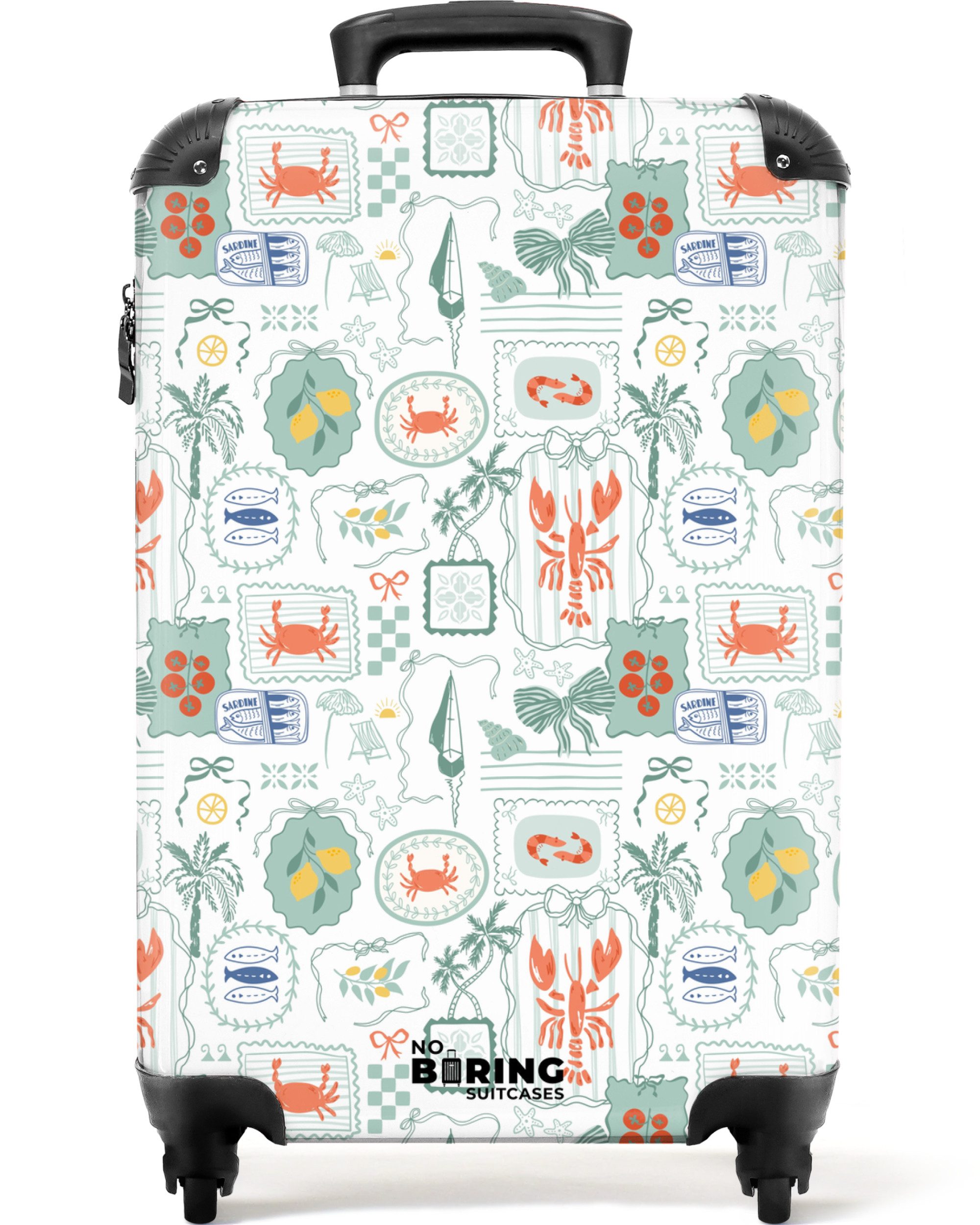 Hartschalen-Trolley Sommer Illustrationen grün 55x35x20cm