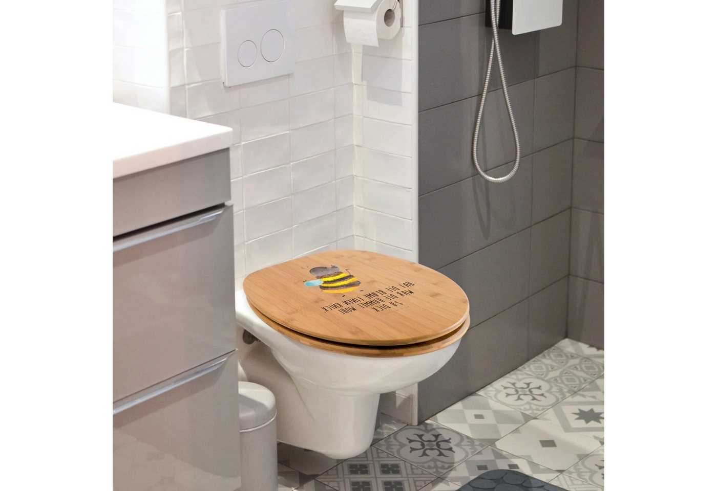 Thumbnail - Mr. & Mrs. Panda WC-Sitz Hummel flauschig - Transparent - Geschenk, Natur, Toilette, lustige S (Packung, 1-St., Hummel f...
