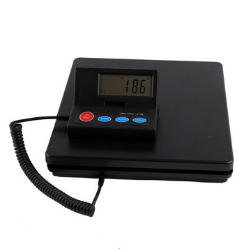 Zedelmaier Feinwaage Digitale Packetwaage Postwaage mit wandmontierbarem LCD-Display, (Wand Display Paketwaage), Briefwaage bis 50kg, d=2g, Robustes ABS, Batterien inklusive