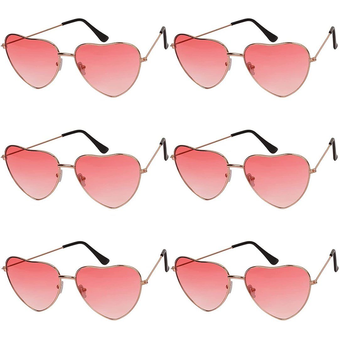 Hippie Brille 60er Stil Kostümbrille Kostümzubehör pink Spaßbrille Partybrille 