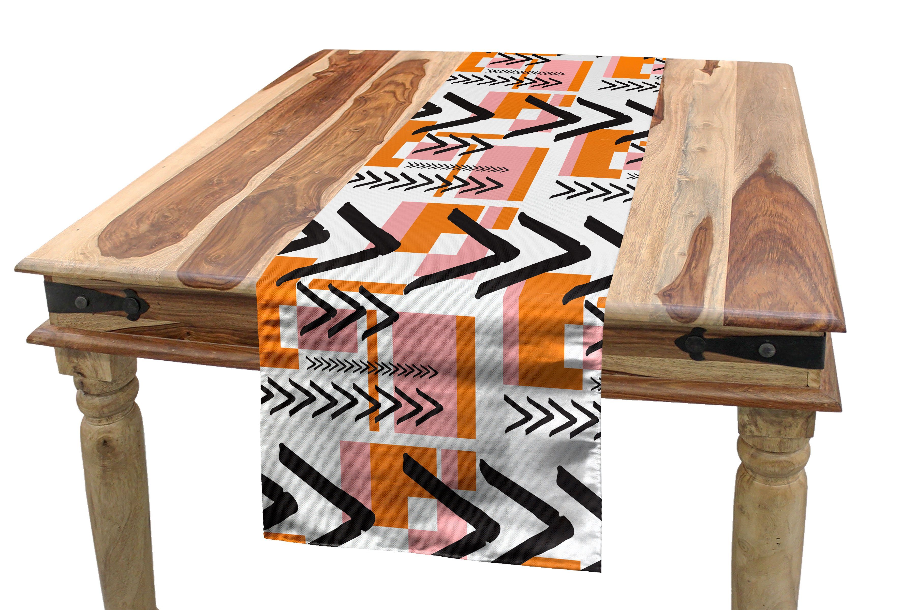Abakuhaus Tischläufer Esszimmer Küche Rechteckiger Dekorativer Tischläufer, Geometrisch Grunge Shapes