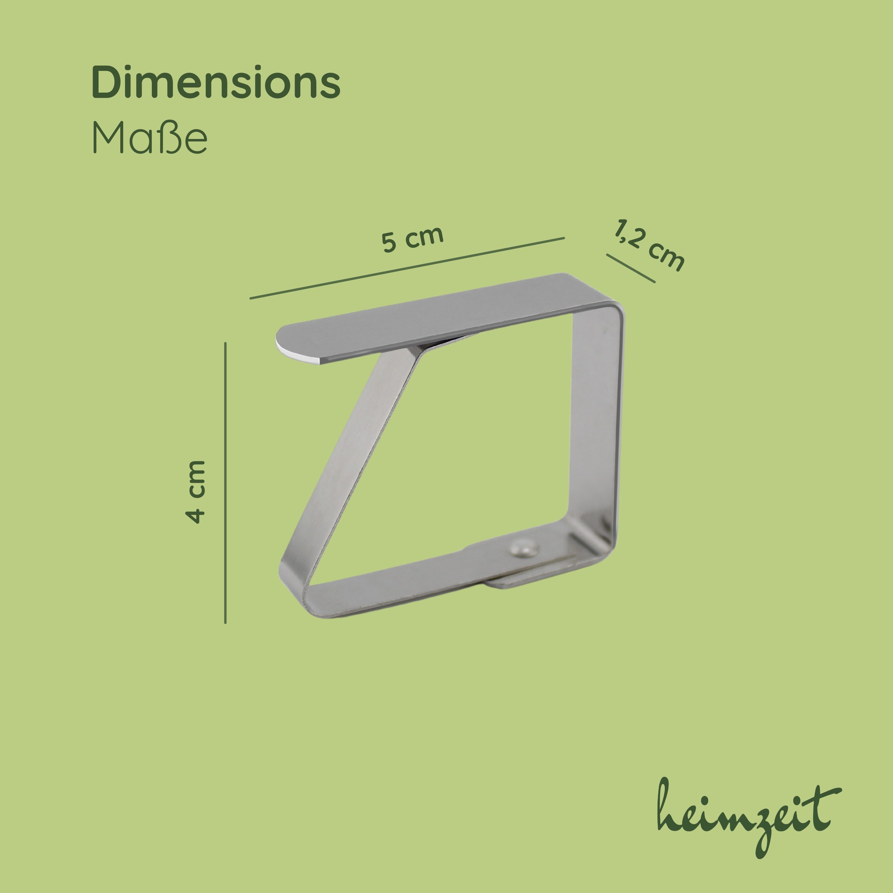 heimzeit Tischtuchklammer Tischdeckenklammern für Platten bis 3 cm, (Set, 6-tlg), Tischklammern für Tischdecke