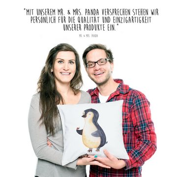 Mr. & Mrs. Panda Dekokissen Pinguin Marienkäfer - Weiß - Geschenk, Sofakissen, Kissenhülle, klein