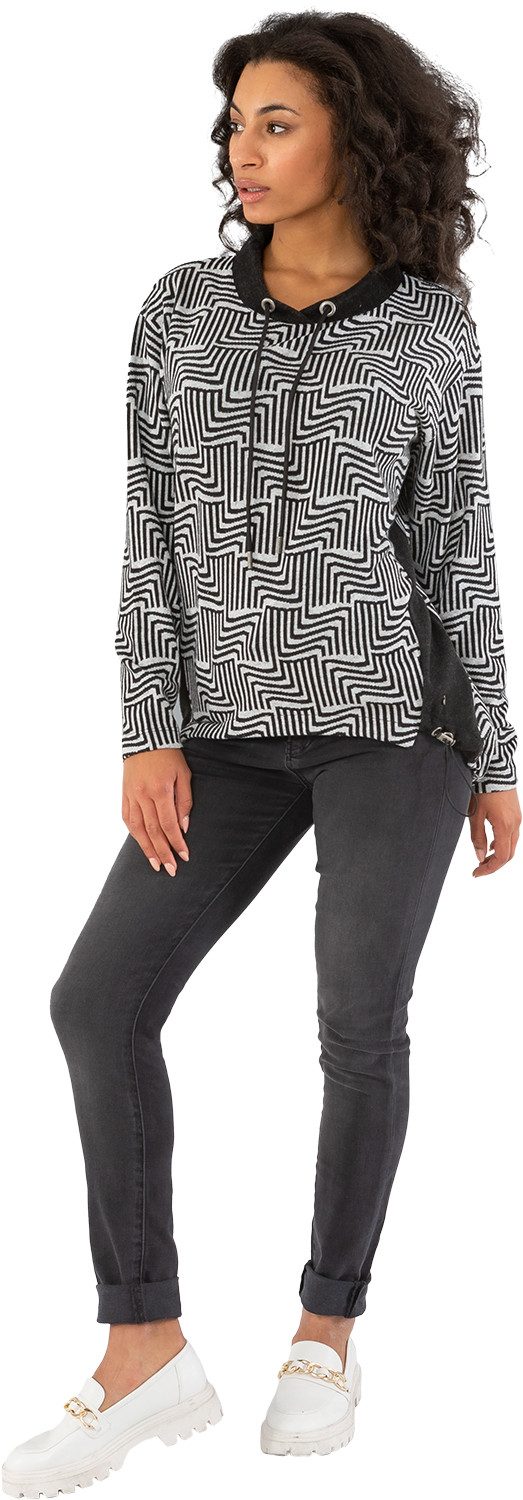 Gio Milano Vokuhila-Pullover G29-7606, mit Stehbund und geschwungenen Linie günstig online kaufen