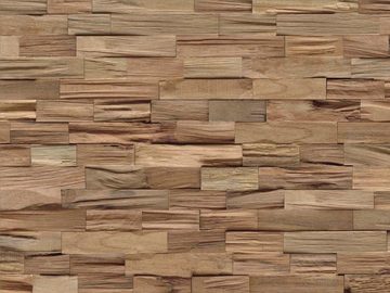 Wandpaneel Muster Indo Echtholzpaneel Axewood Bangkirai, BxL: 20x50 cm, 0,1 qm, (Packung, 1-tlg) schallreduzierende Wandverkleidung mit 3D-Effekt