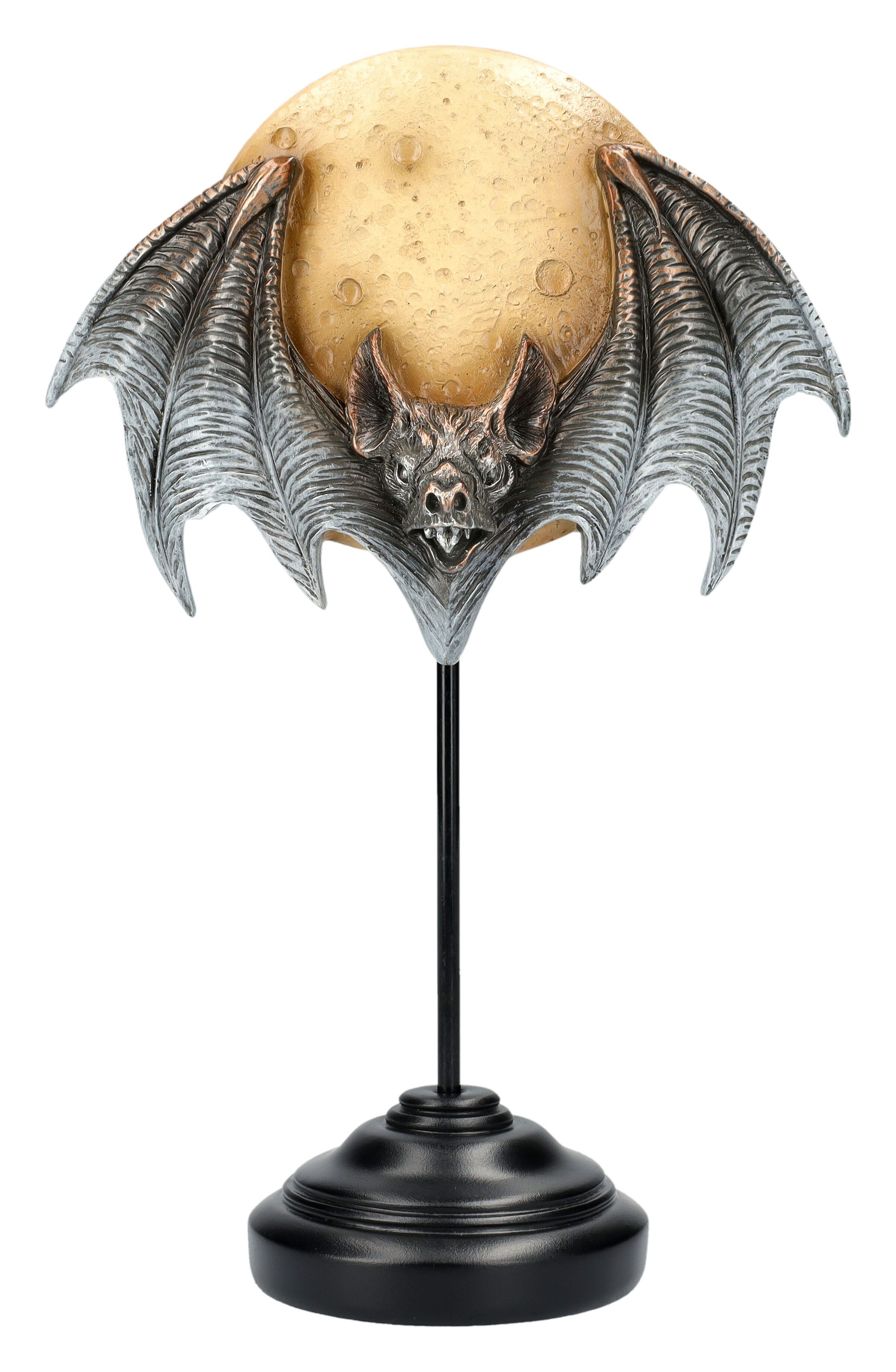 Figuren Shop GmbH Wanddekoobjekt Fledermaus Statue – Gothic Mond Wandrelief Figur Alchemy England 25 cm