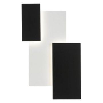 WOFI LED Wandleuchte, Leuchtmittel inklusive, Warmweiß, Wandlampe Esszimmerleuchte Glas satiniert Wandleuchte schwarz weiß