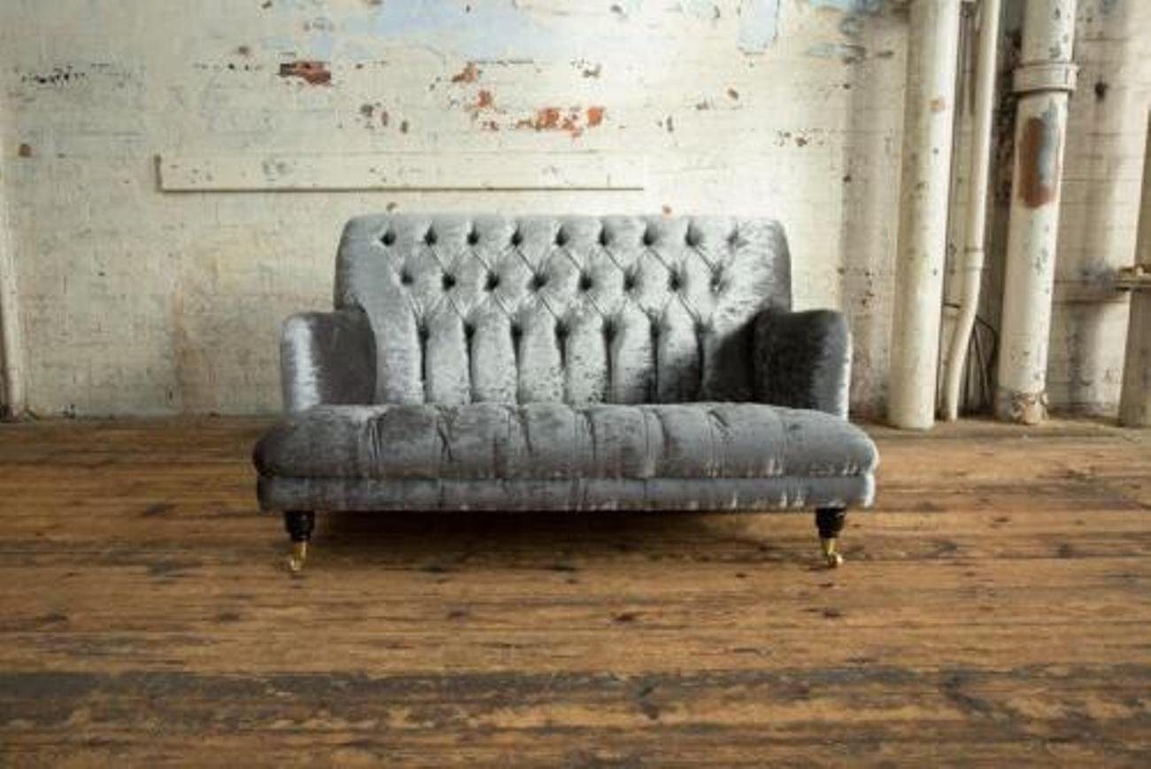 JVmoebel 2-Sitzer Design Chesterfield Stoff Couch Sofa 2 Sitzer Polster Sofas Neu Textil