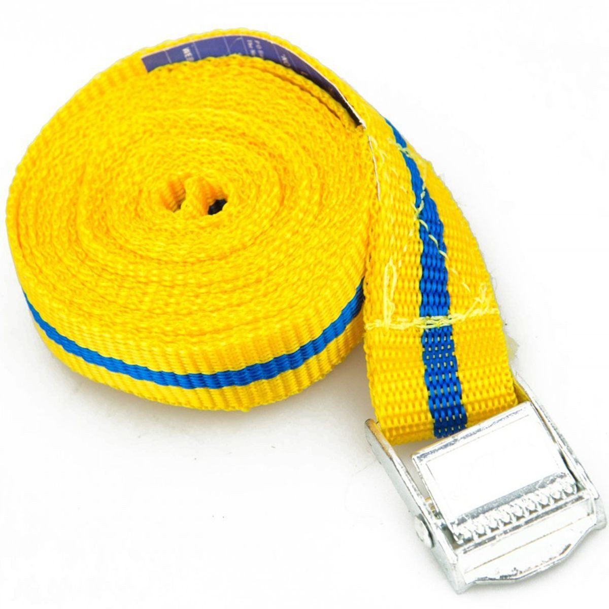 Kinzo Zurrgurt ca. 2,5 x 250cm Spanngurt in Gelb / Blau mit Schnellverriegelung (1-St) zuverlässige Spannkraft