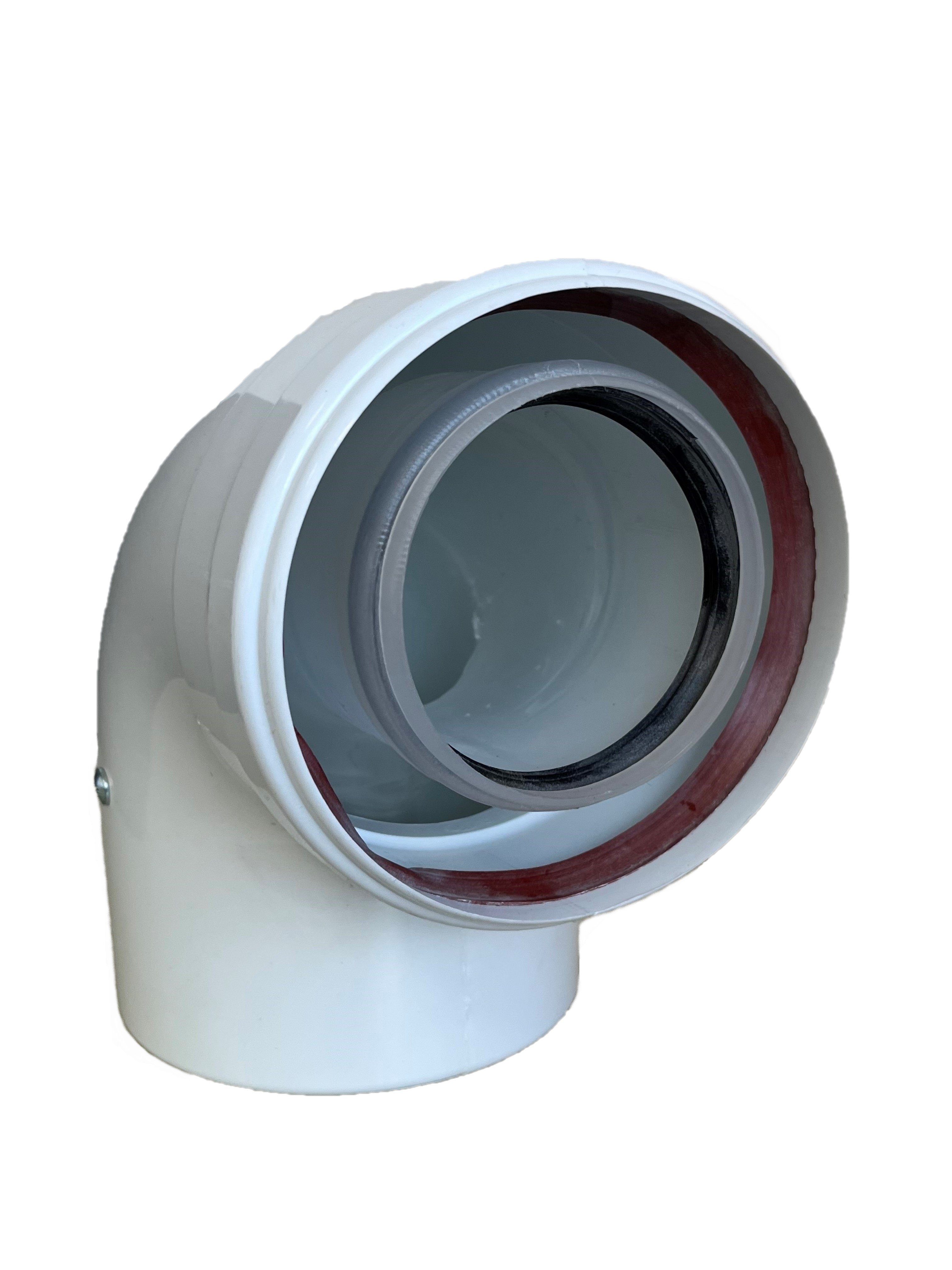 Uzman Ofenrohr 90° Abgasbogen Ø 80/125 mm Winkel, Abgas-Rohr Abgassystem, (1-tlg) – Bild 2 von 4