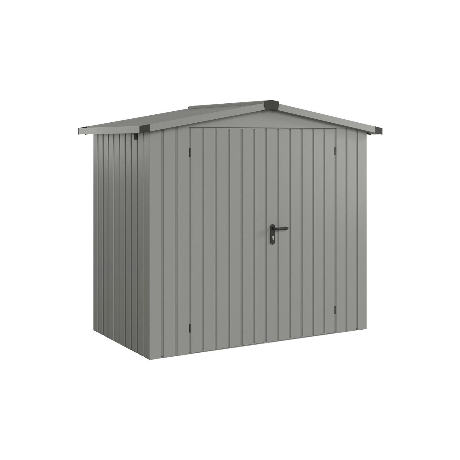 Hörmann Ecostar Gerätehaus Metall "Euroline Trend", BxT: 214x118 cm, (graualuminium), mit Satteldach