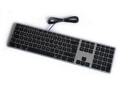 matias Apple-Tastatur (Aluminium Erweiterte USB Tastatur DE für Mac OS, space gray)